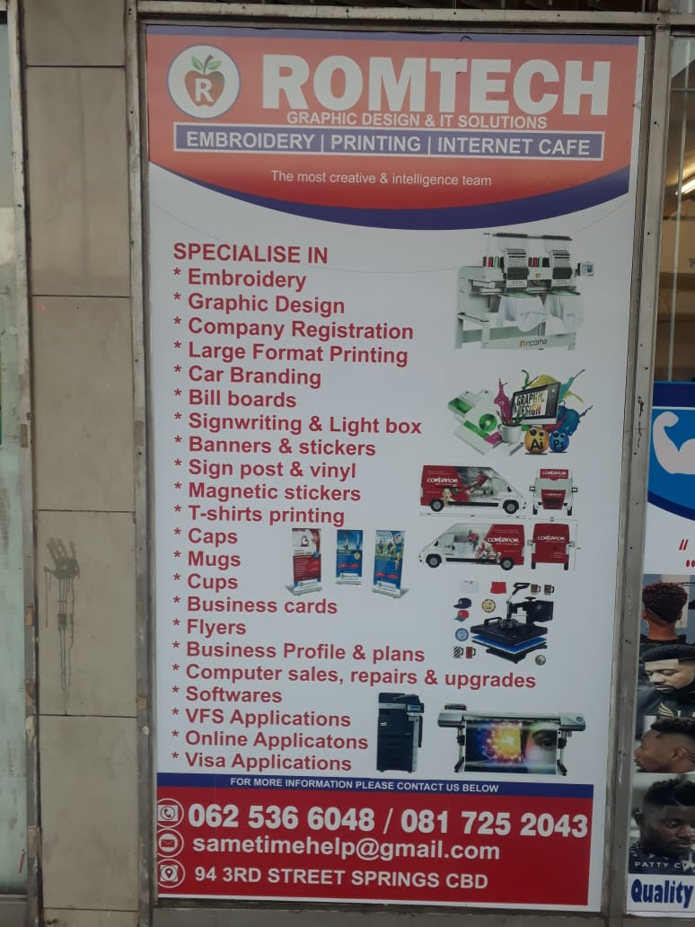 All the services are listed on the picture