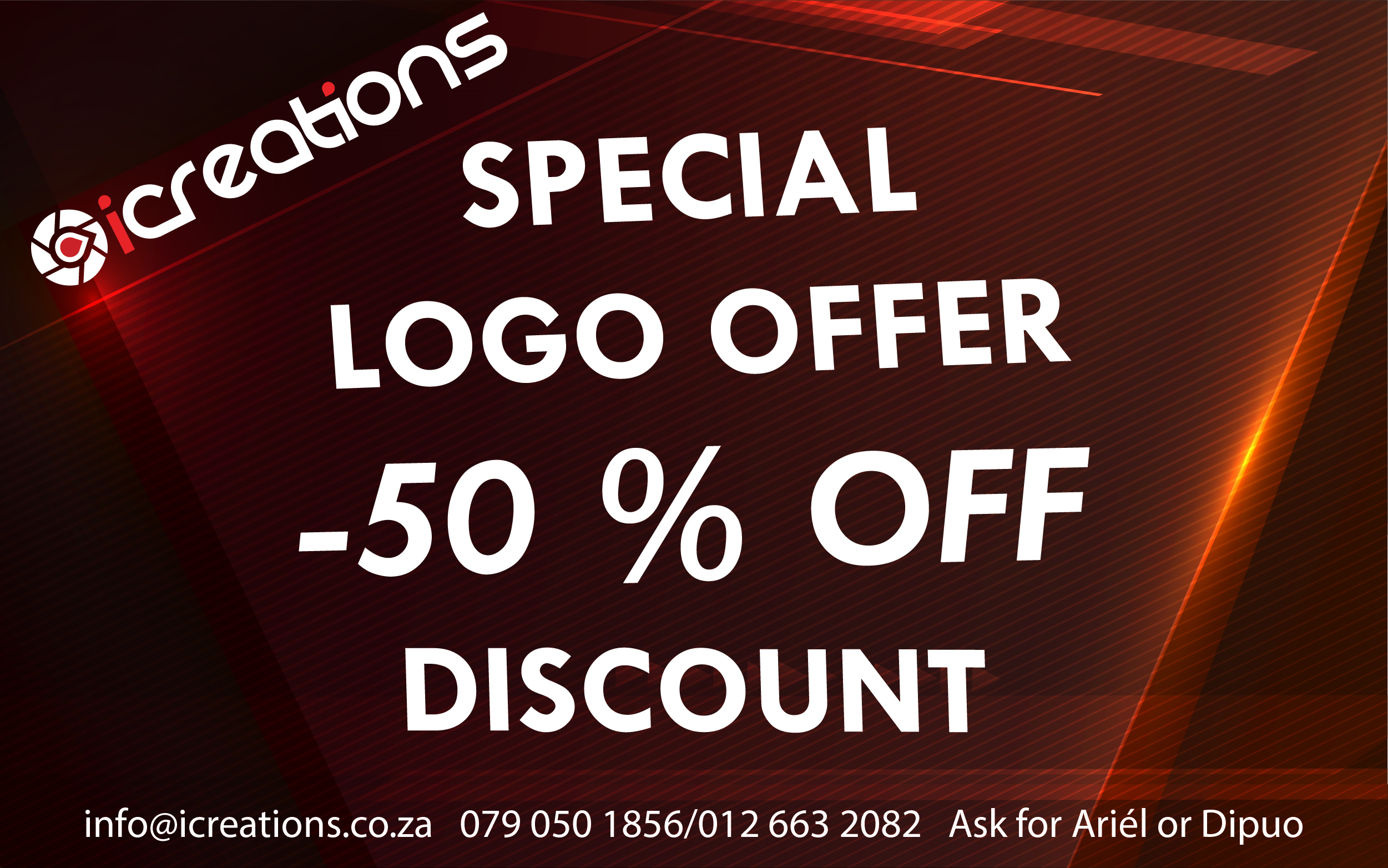 Logo offer for 50% discount