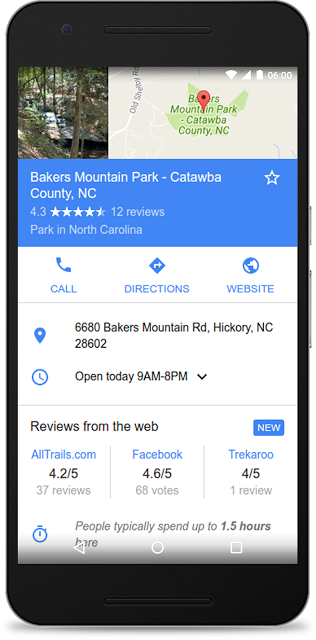 Third party reviews in Google search