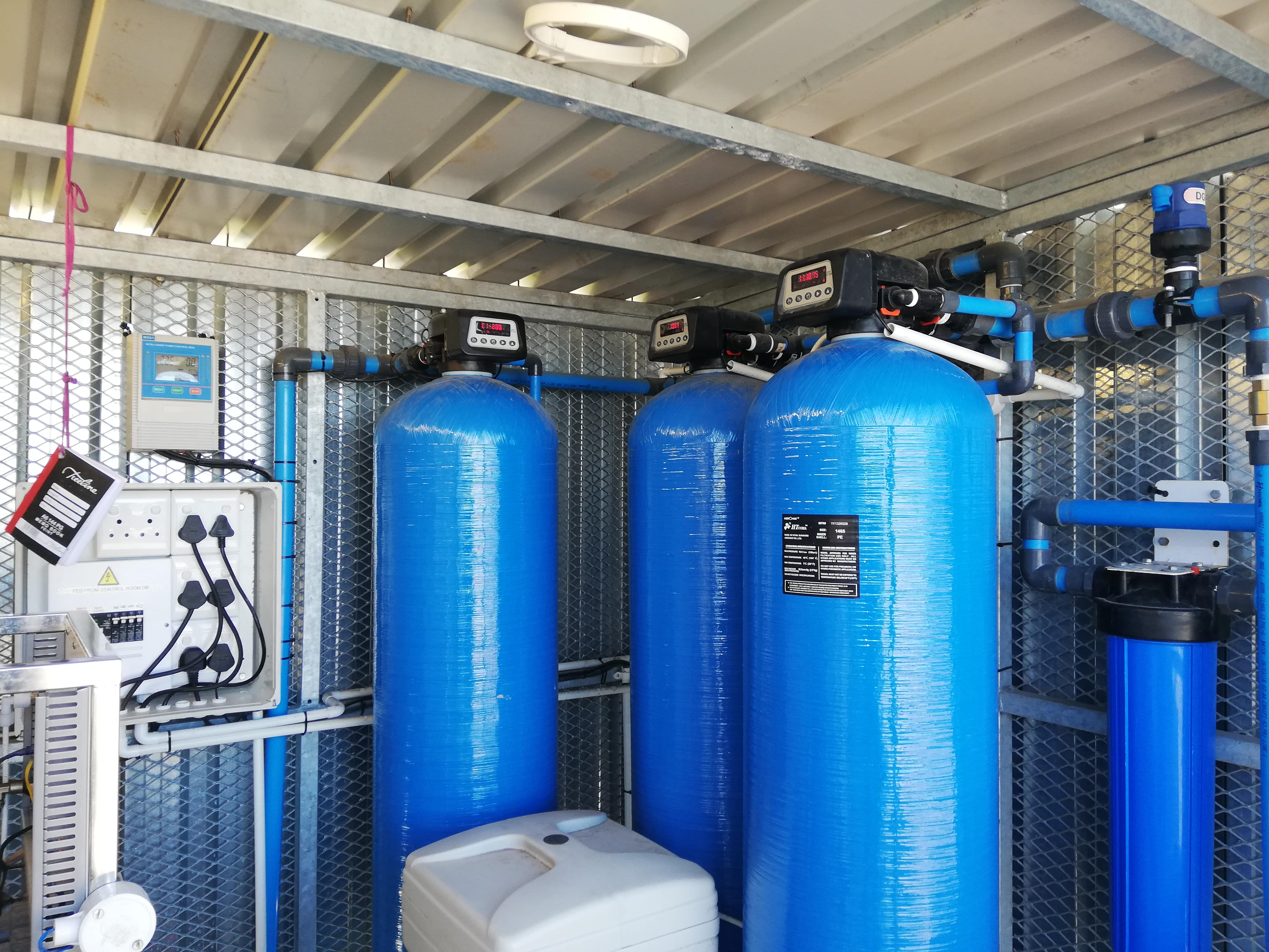 This system is Designed for a factory based in Southern Suburbs Cape town . The system Design removes all iron content , chlorine, Softens the Water , Disinfects and reduce salt content to almost Zero. The Water Quality is now of drinking water standards.