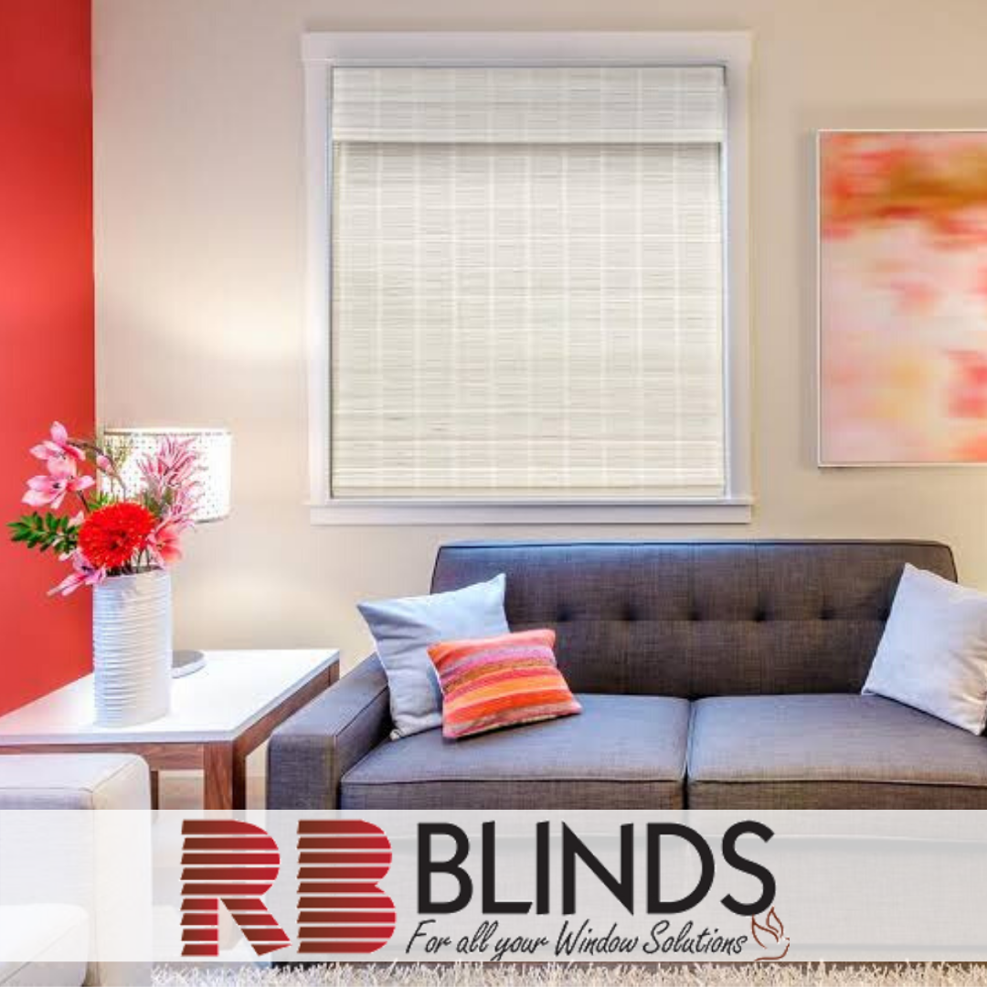 Beautiful white bamboo blinds