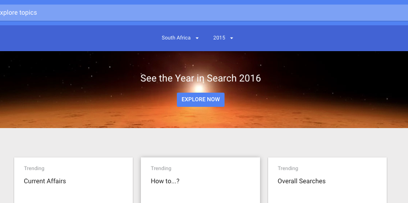 Google South Africa search trends 2016