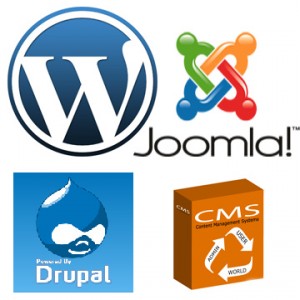 worpdress, joomla and Drupal logos