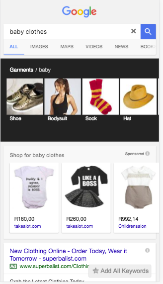 Baby clothes google search mobile