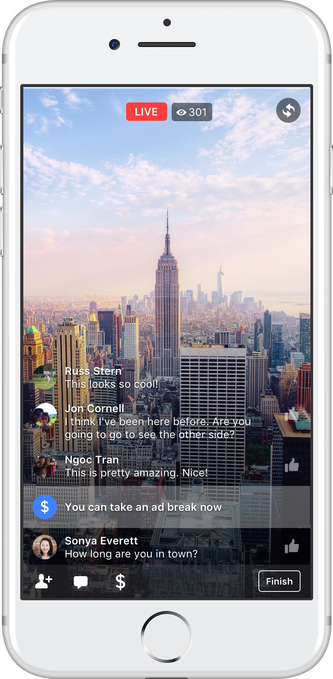 ads now on Facebook live video