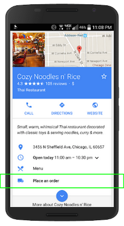 Google my business order button