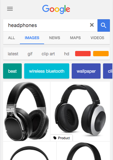 Headphones image search on google mobile