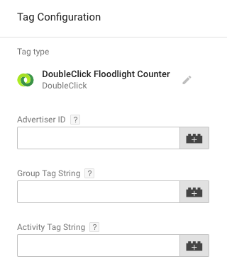 FloodLight counter Tag manager setup