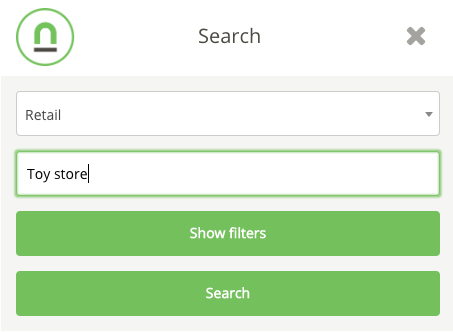 Mobile search with category filter