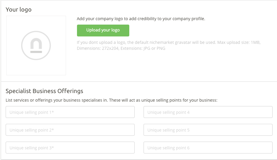 Adding a logo and USPs to your business listing